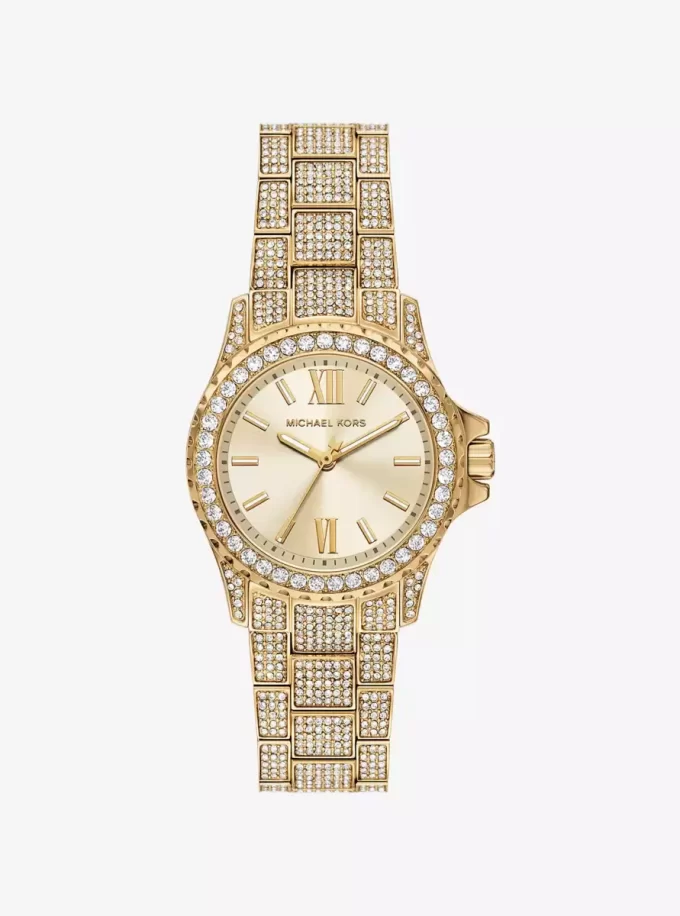 Mini Everest Pavé Gold-Tone Watch