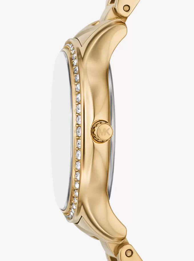 Mini Sage Pavé Gold-Tone Watch