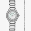 Mini Sylvia Pavé Silver-Tone Watch and Bracelet Gift Set