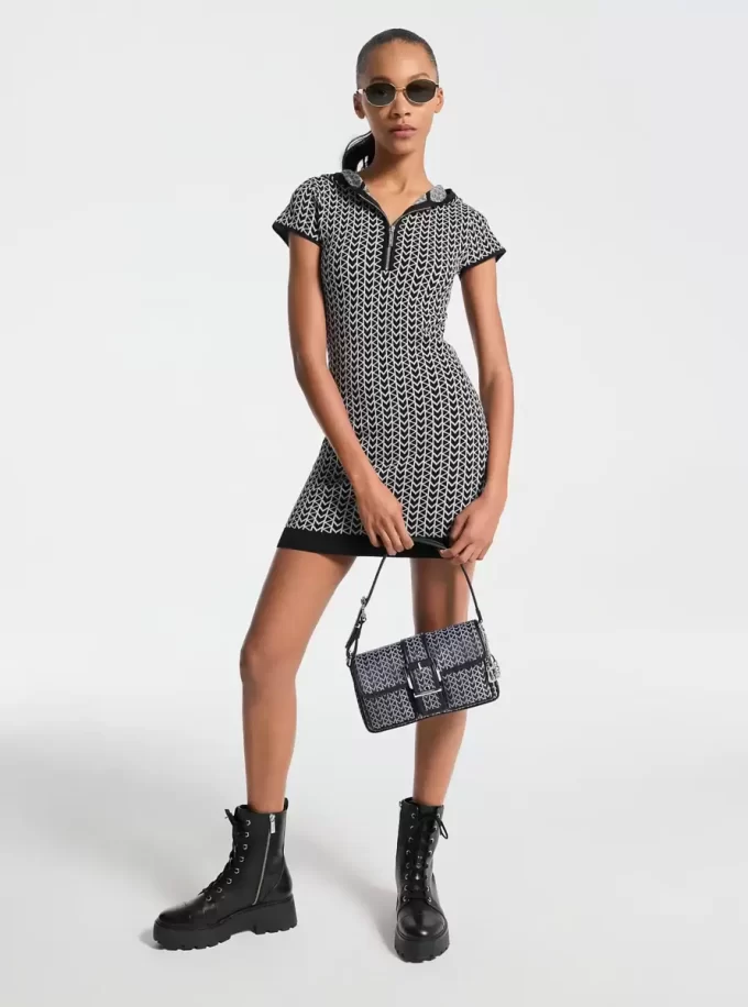 MK2000 Logo Jacquard Hoodie Dress