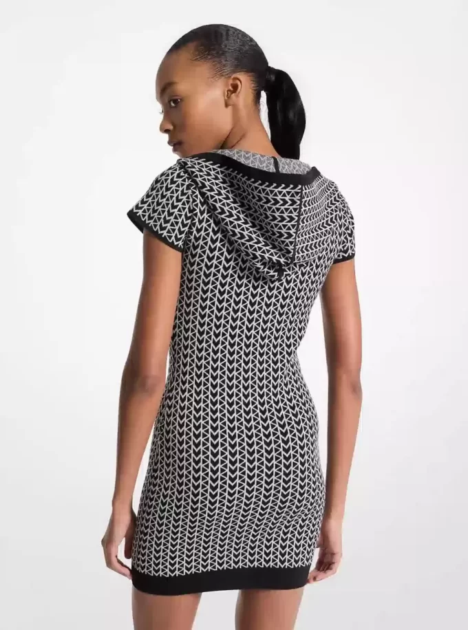 MK2000 Logo Jacquard Hoodie Dress