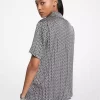 MK2000 Logo Print Satin Camp Shirt