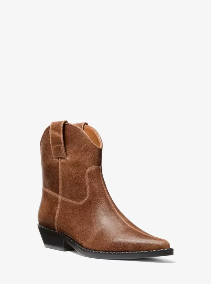 Noemie Distressed Leather Boot