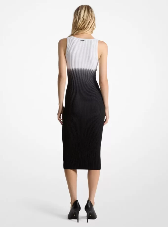 Ombré Ribbed Stretch Viscose Dress Ombré Ribbed Stretch Viscose Dress