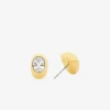 Oval Stone Stud Earrings