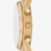 Oversized Lexington Gold-Tone Watch and Crocodile Embossed Leather Card Case Gift Set