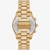 Oversized Lexington Gold-Tone Watch and Crocodile Embossed Leather Card Case Gift Set
