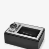 Oversized Lexington Silver-Tone Watch and Crocodile-Embossed Leather Card Case Gift Set