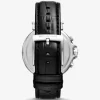 Oversized Maren Silver-Tone and Crocodile Embossed Leather Watch