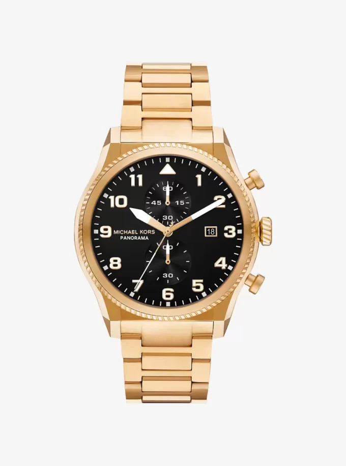 Oversized Panorama Gold-Tone Watch Oversized Panorama Gold-Tone Watch