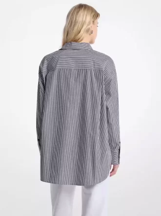 Oversized Striped Cotton Poplin Shirt