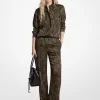 Paisley Print Satin Pajama Pants