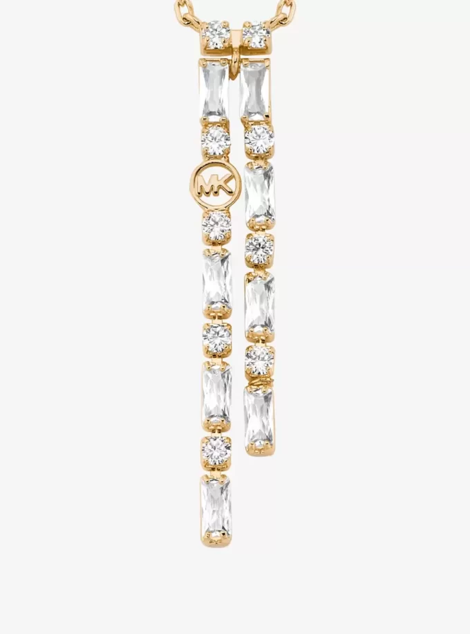 Pavé Baguette Drop Necklace