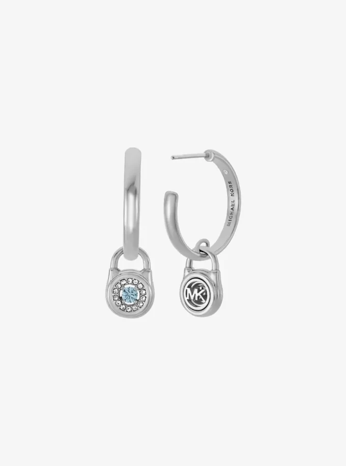 Pavé Lock Hoop Earrings