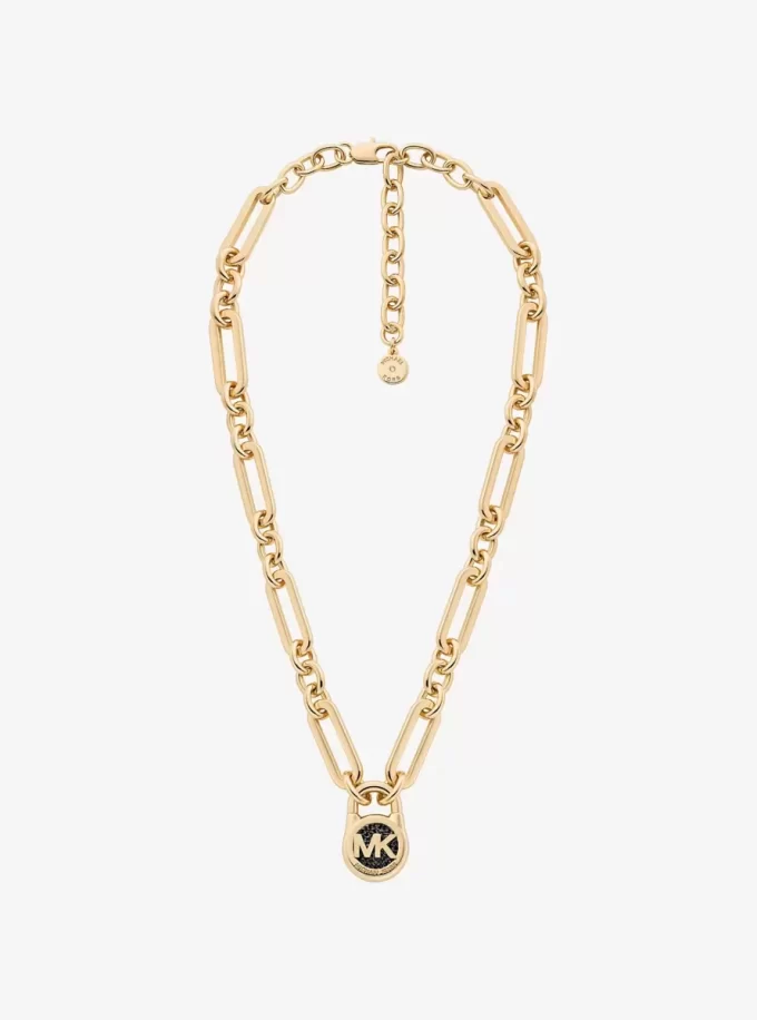 Pavé Lock Necklace