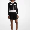 Pleated Stretch Knit Skirt