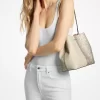 Pratt Medium Two-Tone Metallic Signature Logo Shoulder Bag