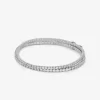 Precious Metal-Plated Brass Double Wrap Tennis Bracelet