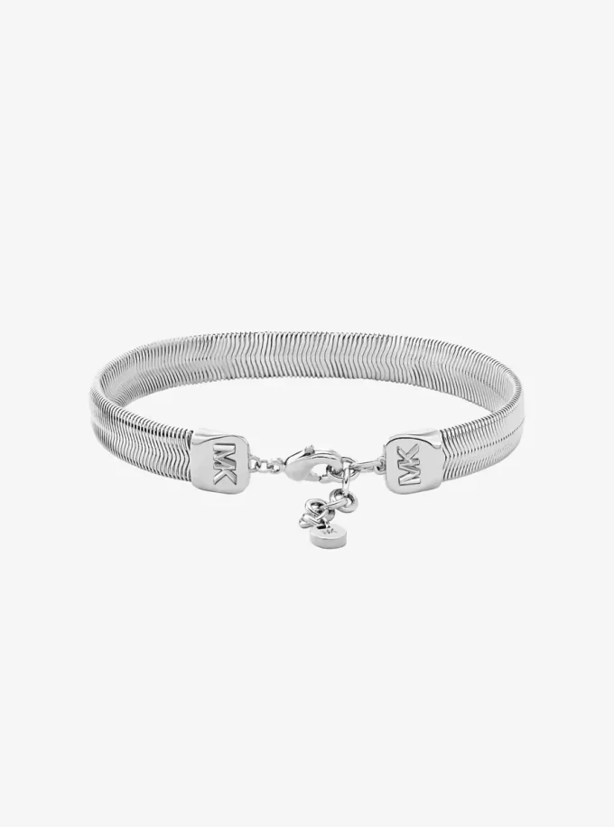 Precious Metal-Plated Brass Snake Chain Bracelet