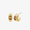 Precious Metal-Plated Cubic Zirconia Huggie Hoop Earrings