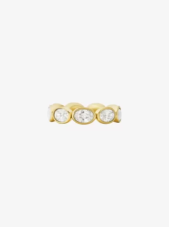 Precious Metal-Plated Cubic Zirconia Tennis Ring Precious Metal-Plated Cubic Zirconia Tennis Ring