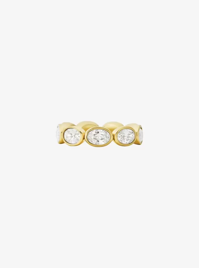 Precious Metal-Plated Cubic Zirconia Tennis Ring