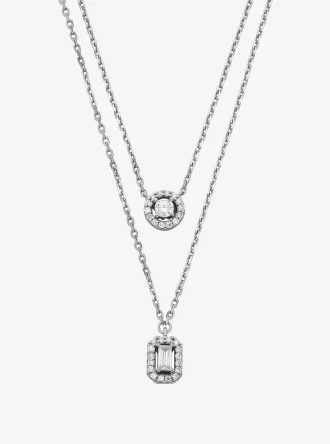 Precious Metal-Plated Double Layered Necklace