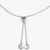 Precious Metal-Plated Sterling Silver Pavé Halo Slider Bracelet