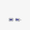 Precious Metal-Plated Sterling Silver Pavé Halo Stud Earrings