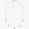Precious Metal-Plated Sterling Silver Pavé Mixed Charms Necklace