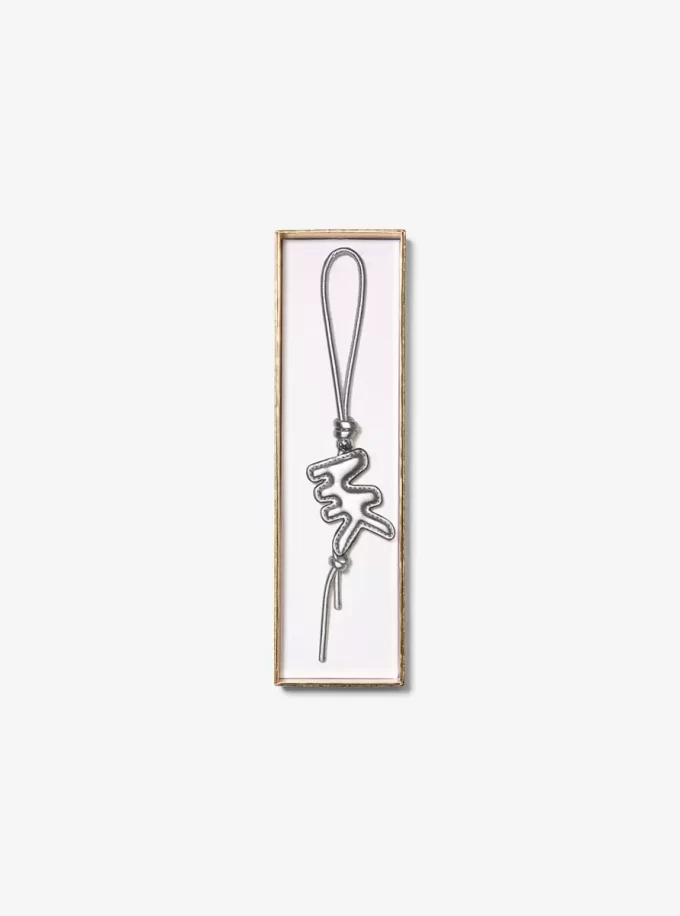 Puffy Logo Metallic Leather Bag Charm Puffy Logo Metallic Leather Bag Charm