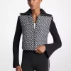 Quilted Graphic Logo and Knit Jacket