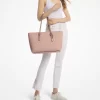 Quinn Large Signature Logo and Leather Tote Bag