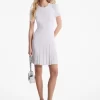 Ribbed Knit Short-Sleeve Dress