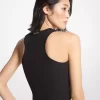 Ribbed Recycled Viscose Blend Cropped Tank Top