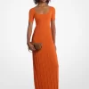 Ribbed Stretch Knit Midi Dress