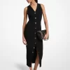 Ribbed Stretch Viscose Midi Dress