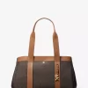 Romee Large Signature Logo and Leather Tote Bag