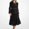 Ruffled Georgette Midi Dress