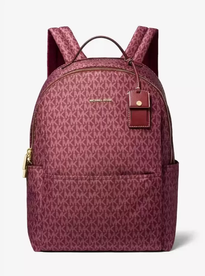 Sable Large Printed Signature Logo Backpack Sable Large Printed Signature Logo Backpack