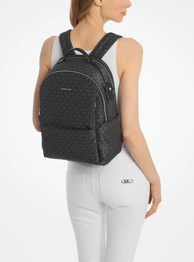 Sable Large Printed Signature Logo Backpack Sable Large Printed Signature Logo Backpack