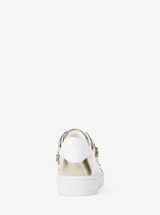 Scotty Embellished Metallic Leather Sneaker