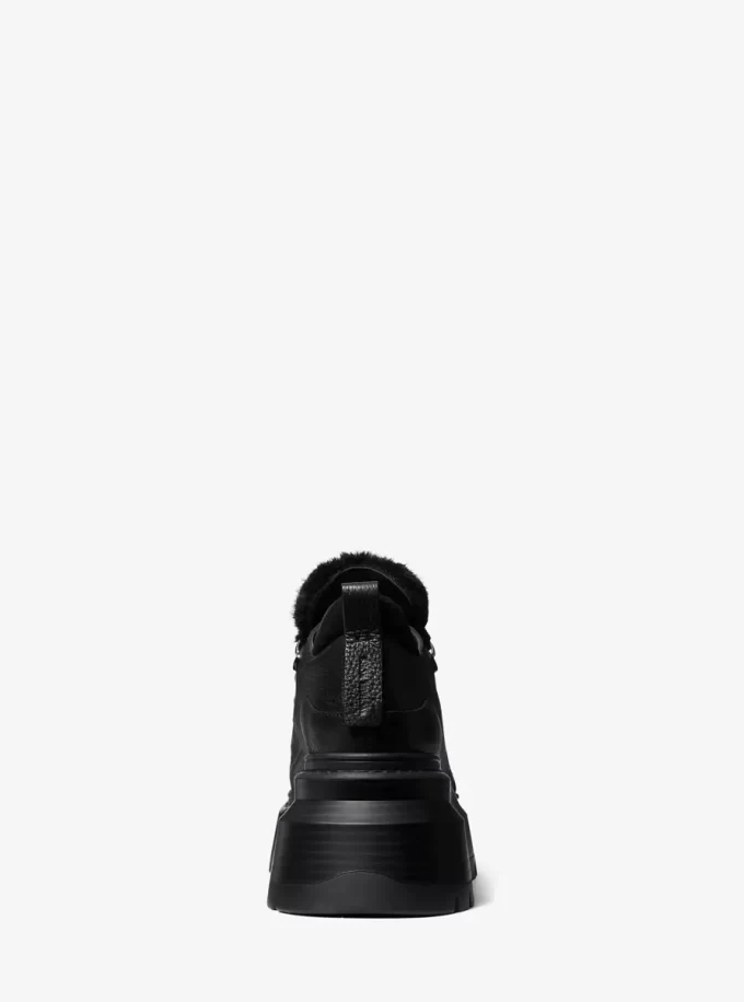 Shiloh Leather and Faux Fur Platform Boot