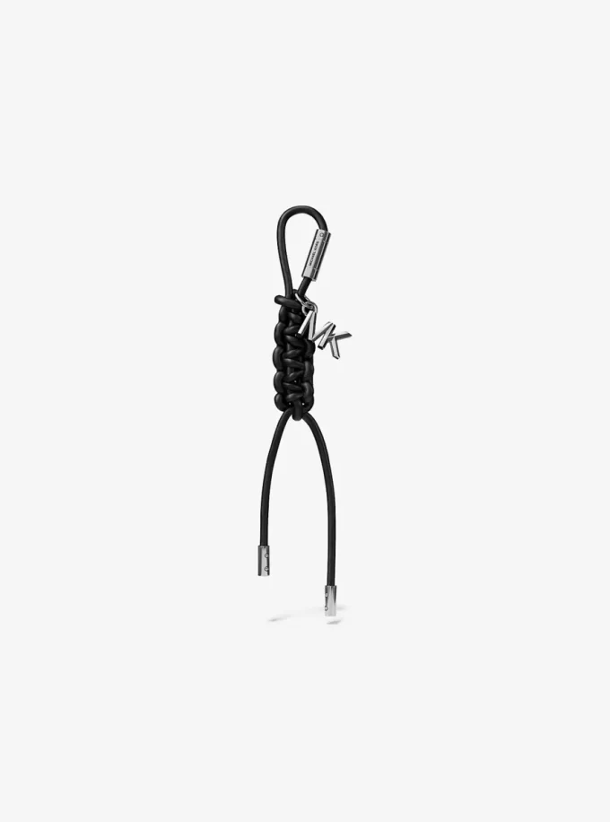 Silver-Tone and Braided Cord Bag Charm Silver-Tone and Braided Cord Bag Charm