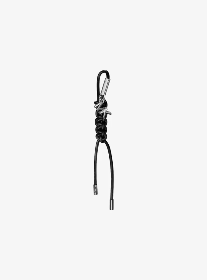 Silver-Tone and Braided Cord Bag Charm Silver-Tone and Braided Cord Bag Charm