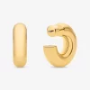 Small Precious Metal-Plated Brass Hoop Earrings