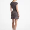 Smocked Floral Print Georgette Dress