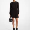 Smocked Georgette Long Sleeve Dress