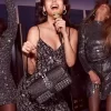 Snake Sequined Stretch Viscose Slip Dress