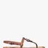 Sofia Crocodile Embossed Leather Sandal